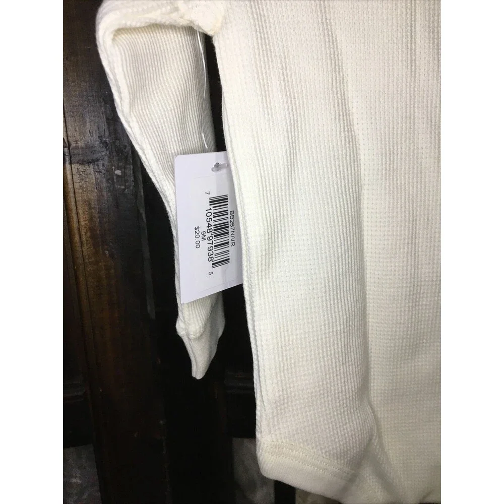 Planet Cotton Size 9M Thermal Henley Bodysuit in Ivory